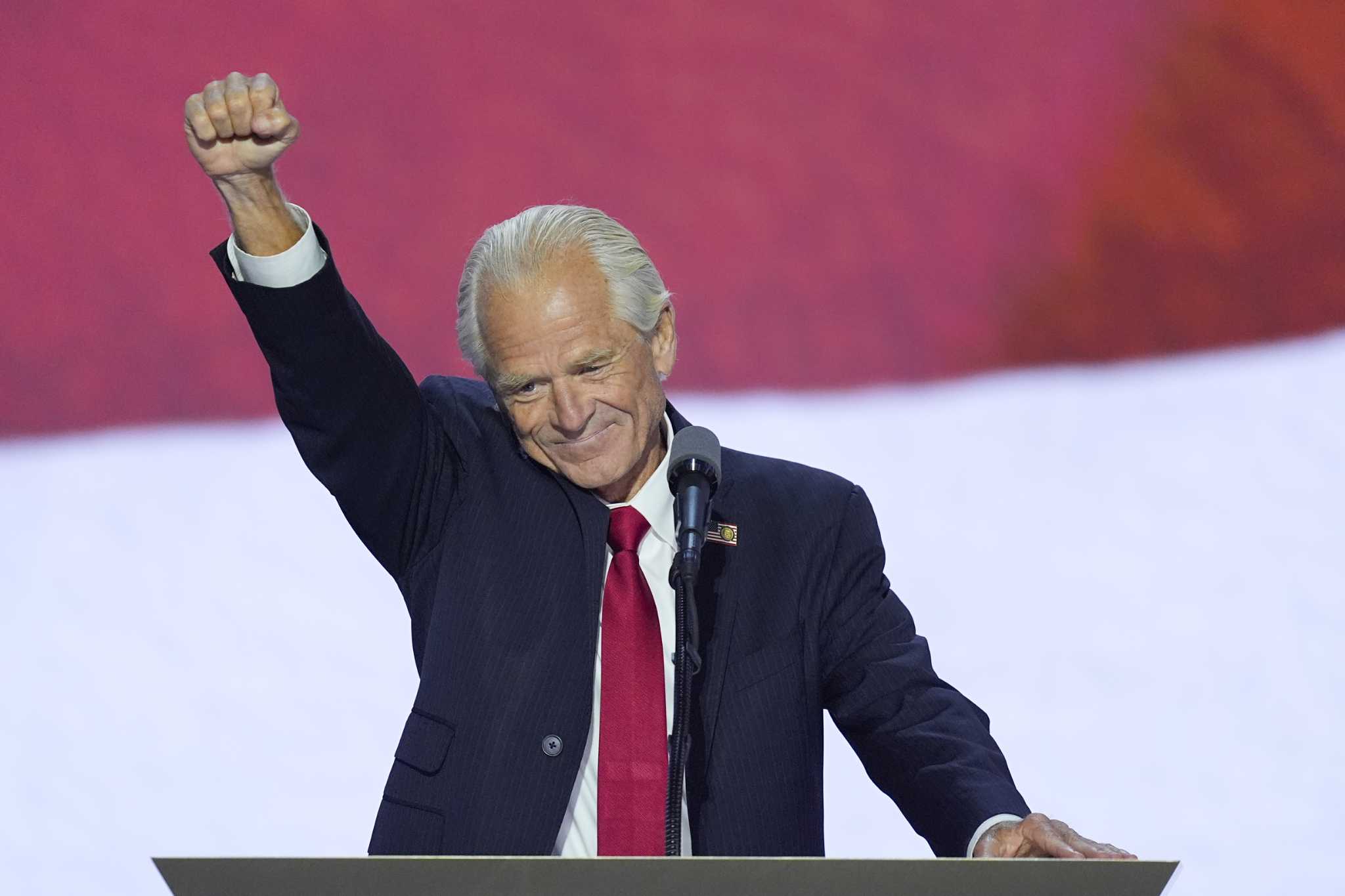 Ex-Trump adviser Peter Navarro, just released from prison, gets roaring applause at RNC