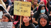 Delhi: Kuki Students' Organisation stages protest against removal of Assam Rifles from buffer zones in Manipur