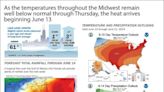 As the temperatures throughout the Midwest remain well below normal through Thursday, the heat arrives beginning June 13