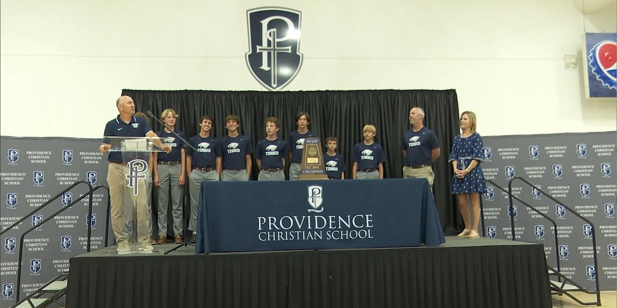 Providence Christian celebrates boys tennis state championship