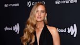 Jennifer Lawrence Attends GLAAD Awards in Plunging Black Dress