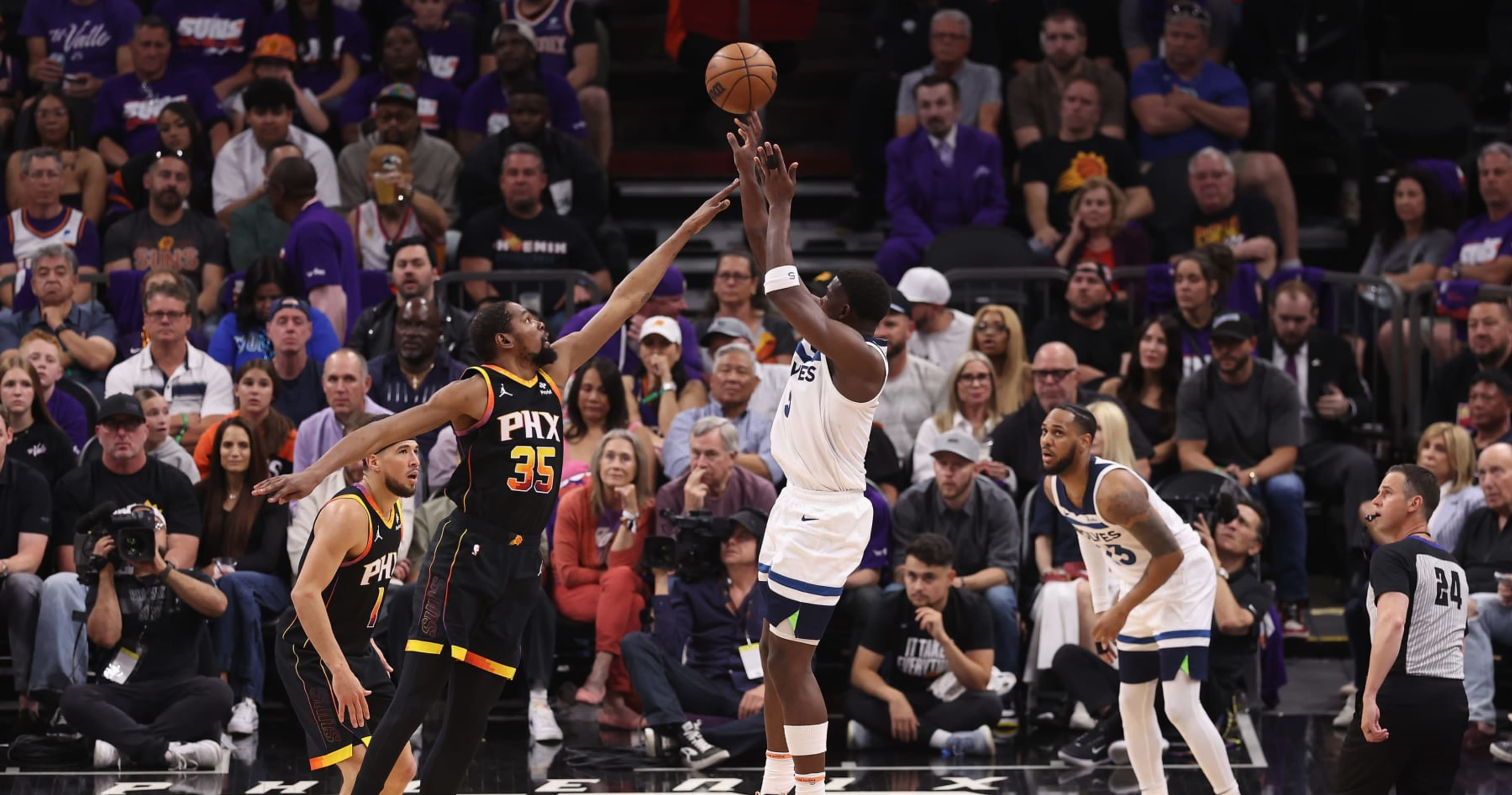 Video: Suns' Kevin Durant Talks Anthony Edwards' Viral Celebration in T-Wolves G3 Win