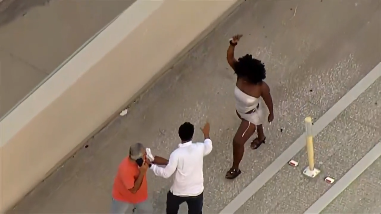 Woman arrested after attacking men with screwdriver following MacArthur Causeway crash - WSVN 7News | Miami News, Weather, Sports | Fort Lauderdale