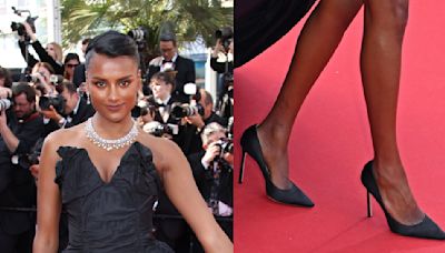 Simone Ashley Goes Dark in All Black Wearing Jimmy Choo Shoes for Cannes Closing Ceremony