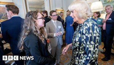 Queen Camilla meets Peterborough volunteers from National Literacy Trust