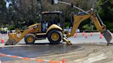 Water main break causes road closure in Newport Coast