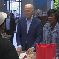 President Joe Biden stops at Wawa in Philadelphia with Mayor Cherelle Parker