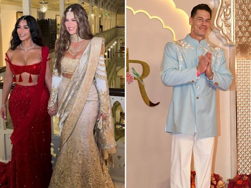 Anant Ambani and Radhika Merchant’s wedding: Kardashian sisters kill it in lehengas, John Cena poses with Shah Rukh Khan