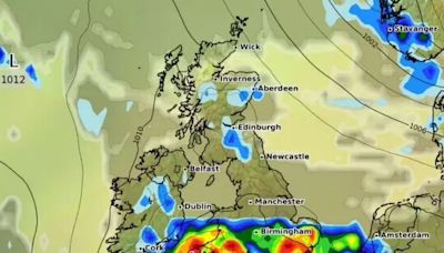 Weather map shows 500-mile wall of rain set to hit UK in days