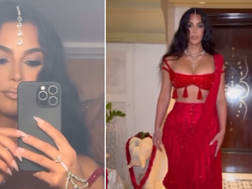 Kim Kardashian Adds The K Touch To Sultry Red Lehenga At Anant Ambani And Radhika Merchant's Wedding