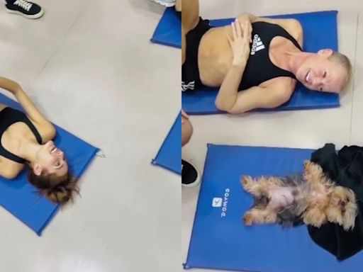 Cachorrinha Doralice rouba a cena durante treino de Xuxa e Sasha