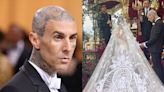 See How Kourtney Kardashian Incorporated Travis Barker's Head Tattoos Into Her Wedding Veil