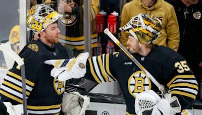 Bruins riding hot hand in Jeremy Swayman, so Linus Ullmark is busy cheering on the team - The Boston Globe