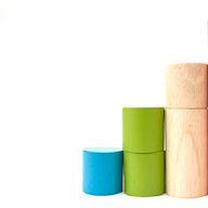 These are cylindrical blocks that can be stacked vertically or horizontally to build various structures.