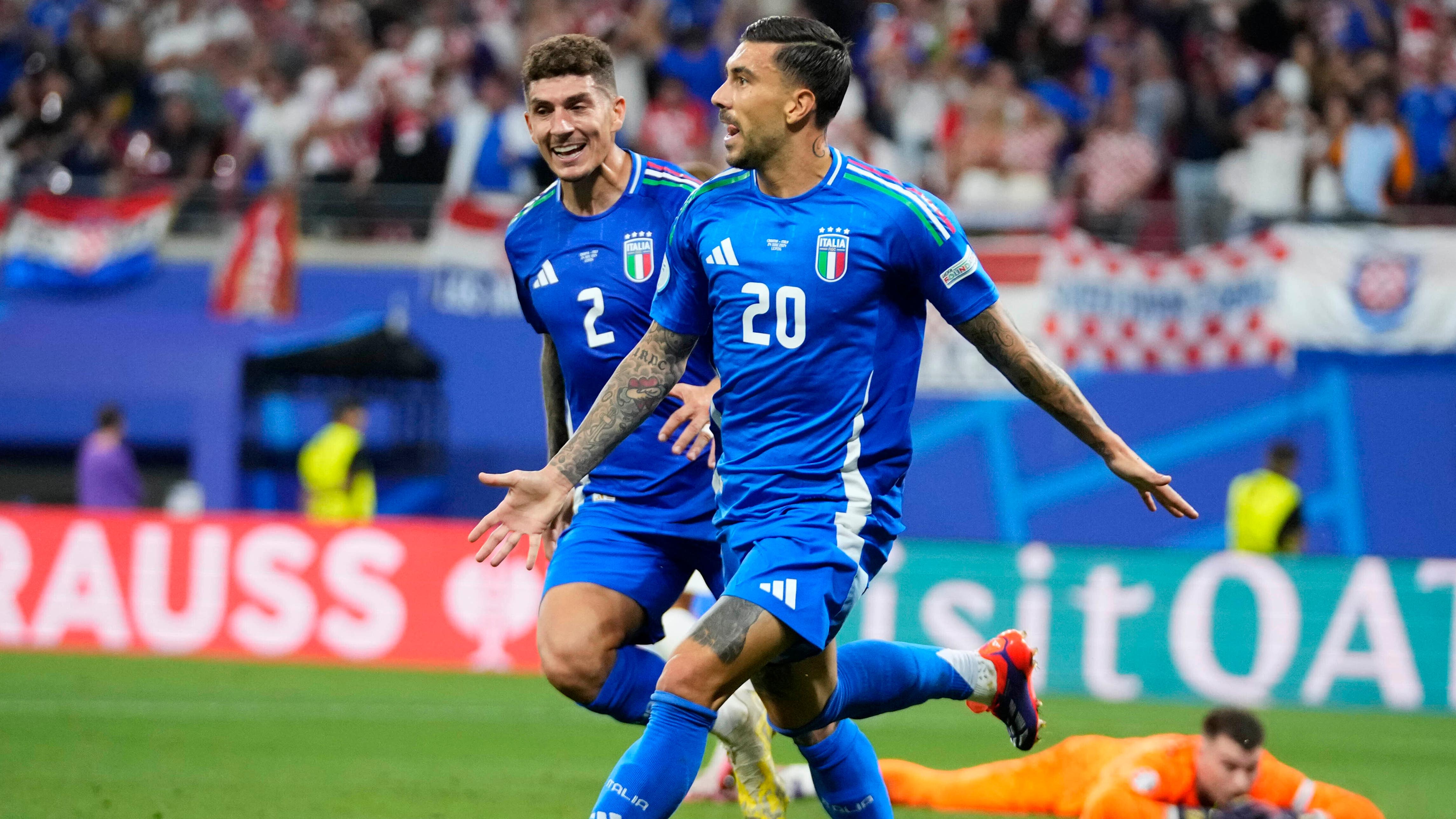 Italy score late equaliser against Croatia to advance to Euro 2024 last 16