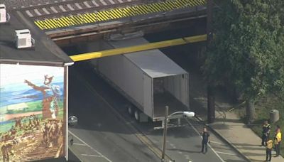 Route 420 in Prospect Park, Pennsylvania, cleared after truck gets stuck under bridge