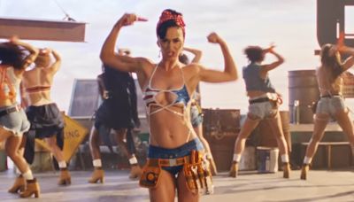 Katy Perry has a VIBRATOR in her tool belt for Woman's World video