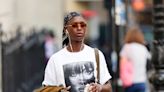 Jodie Turner-Smith’s Burberry Maxi Skirt Has an Insanely Long Leg Slit