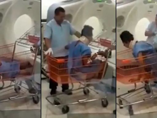 Gobierno de AMLO desmiente VIDEO del IMSS en donde aparece un paciente trasladado en carrito de supermercado