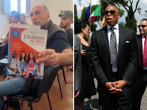 Eric Adams too sick to visit migrant school in Italy — as language school offers advice to NYC