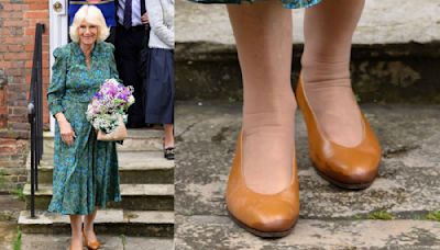 Queen Camilla Is Spotted in the Same Tan Colored Shoes Twice This Week For Royal Duties