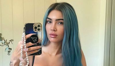 Megan Fox Snaps Makeup-Free Selfie in Bra, Boxers and 26-Inch Blue Hair Extensions 'Post-Coachella'