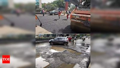 Potholes Reappear 15 Days After Being Fixed On Itpl Main Road | Bengaluru News - Times of India