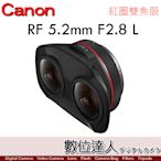 預購 Canon RF 5.2mm F2.8 L DUAL FISHEYE 紅圈雙魚眼 180度 VR 影視製作／R5