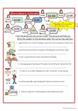 Days, hours, activities: English ESL worksheets pdf & doc