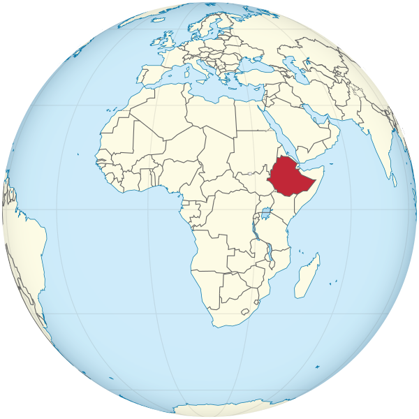 Description Ethiopia on the globe (Africa centered).svg