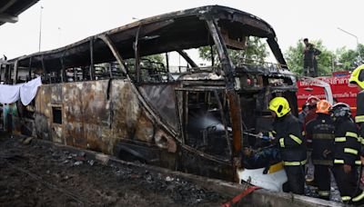 泰國校外教學巴士火燒車25死 多為稚齡學童