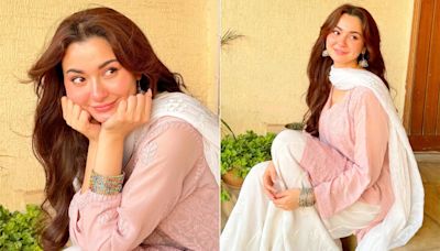 Hania Aamir's Radiant Rosy Glow Looked Fresher Than A Monsoon Day In A Chikankari Suit