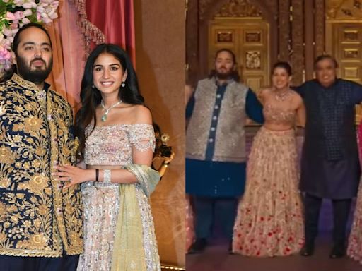 Anant Ambani-Radhika Merchant Sangeet: Couple dances to SRK...Deewangi with Mukesh Ambani, Nita, Isha-Anand and Shloka-Akash; WATCH