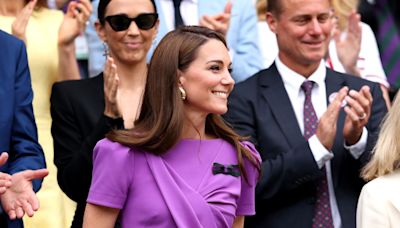 Kate Middleton Looks Lovely in Purple at Wimbledon Men's Finals