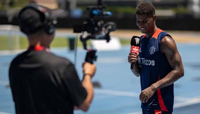 Marcus Rashford interview during Tour 2024 in LA