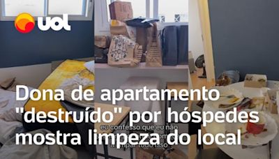 Apartamento alugado no Airbnb é entregue cheio de lixo, e dona mostra processo de limpeza; vídeo