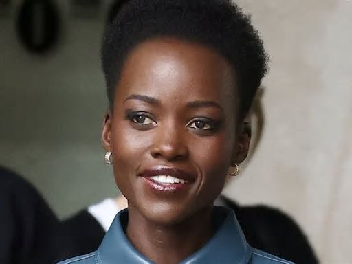 Lupita Nyong'o looks incredible in a stylish blue leather dress as she promotes new film A Quiet Place: Day One in London