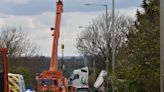 Dramatic photos show overturned lorry on A52 near Grantham after crash