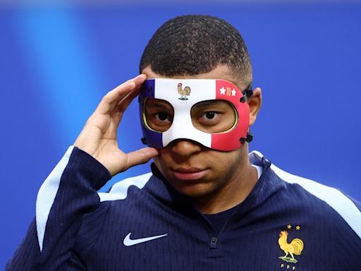 Why is Kylian Mbappe wearing a mask against Spain at Euro 2024?