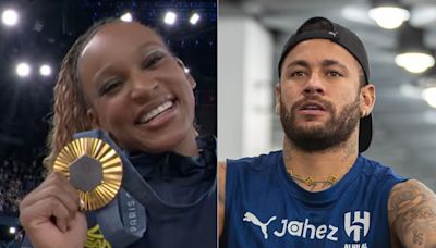 Neymar vibra com ouro de Rebeca Andrade nas Olimpíadas e pede que ginasta 'continue'