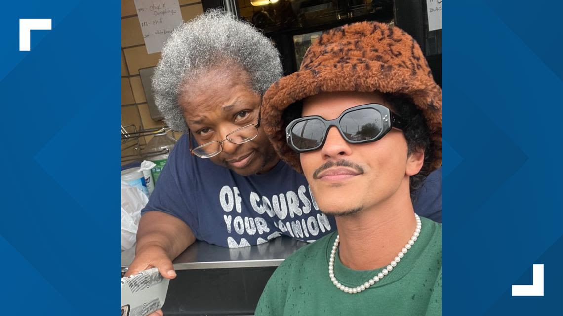 Bruno Mars visits Shirley Mae's Café during Kentucky Derby weekend