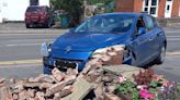 Car smashes through driveway wall in Telford