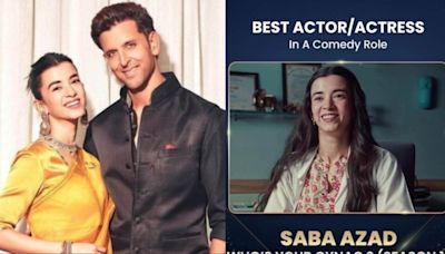 Hrithik Roshan shares supportive post for girlfriend Saba Azad as she wins award: 'I think I called this one'