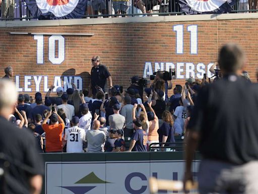 Tigers retire Hall of Famer Jim Leyland's No. 10 next to World Series winner Sparky Anderson on wall