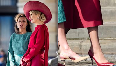 Queen Letizia of Spain and Queen Maxima of the Netherlands Coordinate in Classic Pumps at Royal Palace in Amsterdam