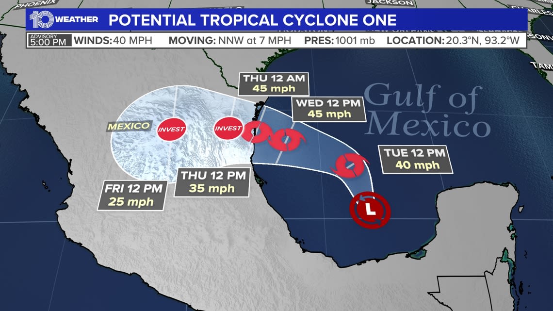 Tracking the Tropics: Disturbance in Gulf tracked as Potential Tropical Cyclone 1