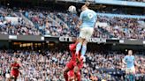 Erling Haaland’s freakish scoring spree summed up by otherworldly leap for second of four goals