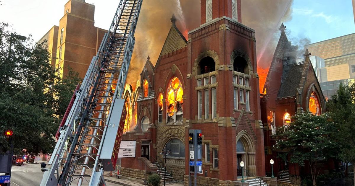 Fires Continue to Burn at the Historic Sanctuary of First Baptist Dallas, the Site of Worship from 1890 to 2013