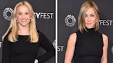 Jennifer Aniston and Reese Witherspoon Coordinate in Monochromatic Looks for ‘The Morning Show’ at PaleyFest 2024