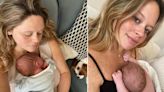 Emily Atack shares sweet photos with new baby while 'still in the Barney bubble'